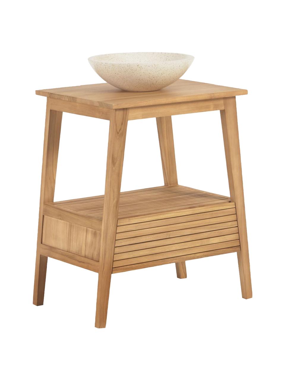 Mobile da bagno in legno massiccio di teak Kuveni, larg. 70 cm, Legno di teak, Legno di teak, Larg. 70 x Alt. 80 cm