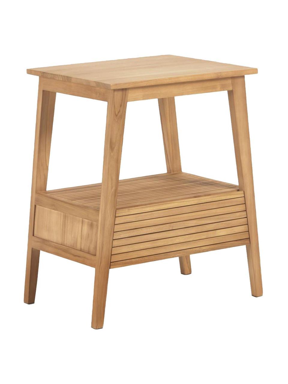 Meuble sous vasque en teck massif Kuveni, larg. 70 cm, Bois de teck, Bois de teck, larg. 70 x haut. 80 cm