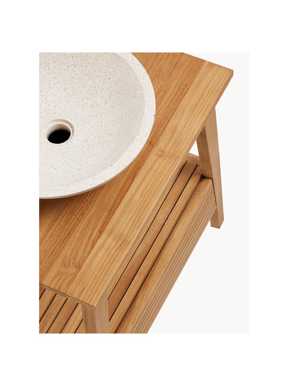 Szafka pod umywalkę z litego drewna tekowego Kuveni, S 70 cm, Drewno tekowe, Drewno tekowe, S 70 x W 80 cm
