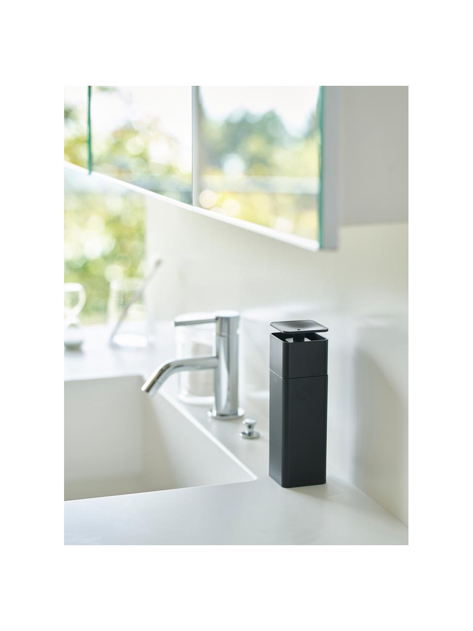 Distributeur de savon Tower, Plastique, Noir, larg. 6 x haut. 19 cm