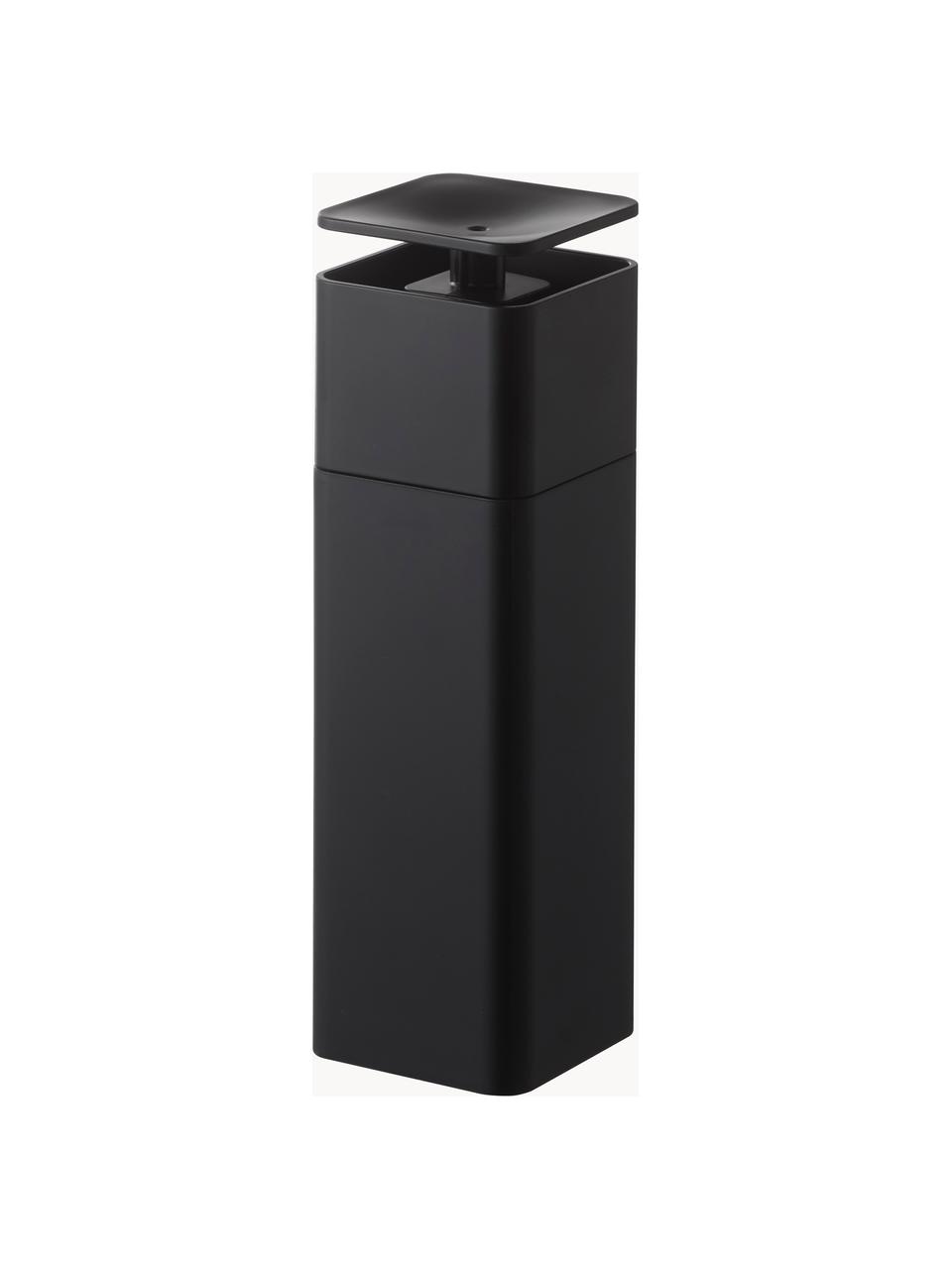 Distributeur de savon Tower, Plastique, Noir, larg. 6 x haut. 19 cm