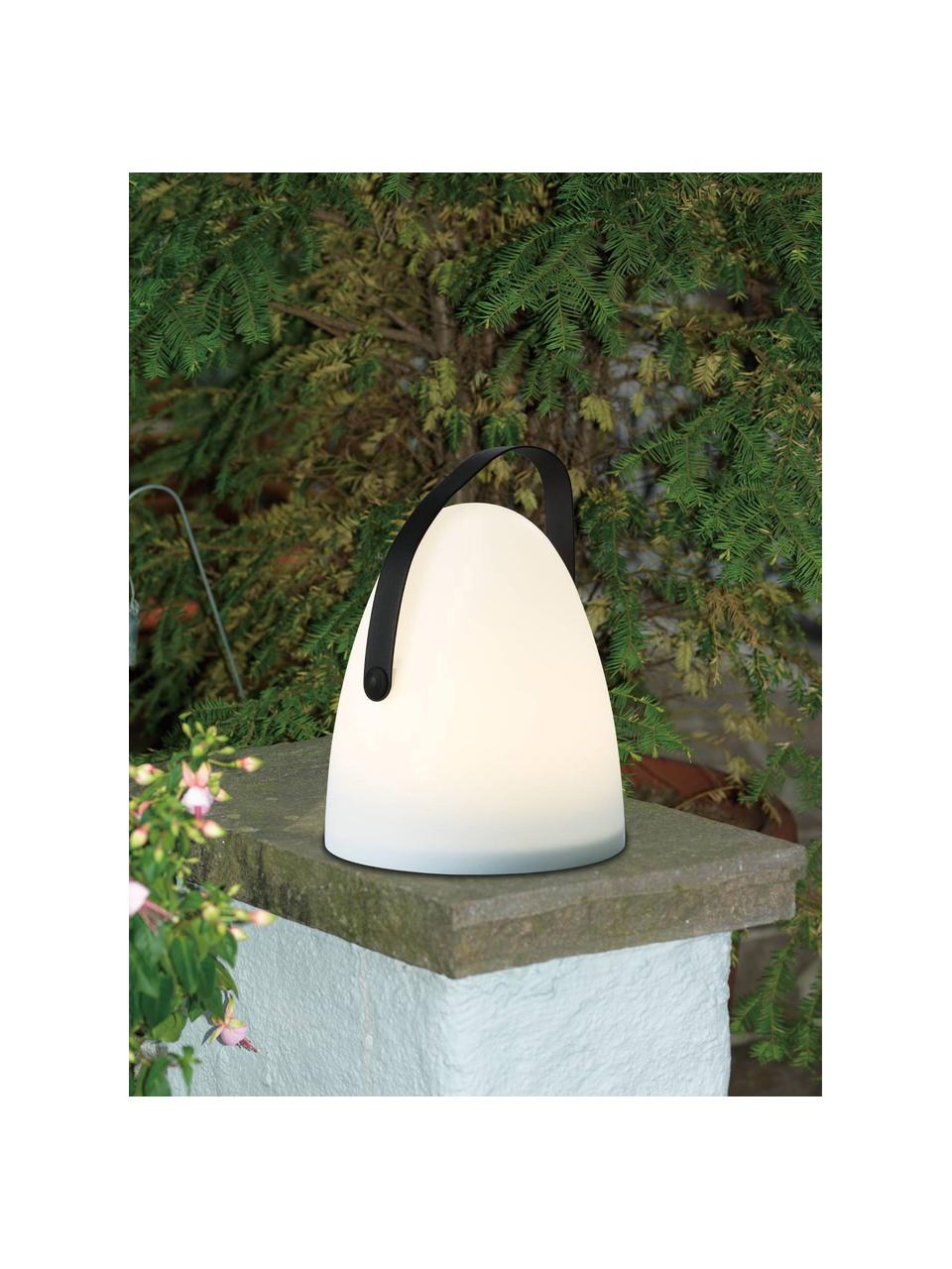 Lámpara de mesa para exterior LED Collirados, portátil, Pantalla: plástico, Asas: plástico, Blanco, negro, Ø 21 x Al 30 cm