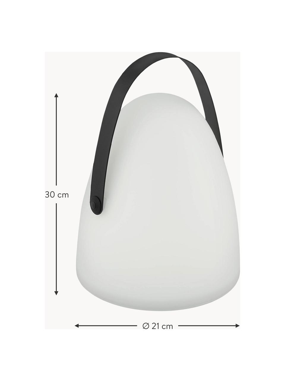 Lámpara de mesa para exterior LED Collirados, portátil, Pantalla: plástico, Asas: plástico, Blanco, negro, Ø 21 x Al 30 cm