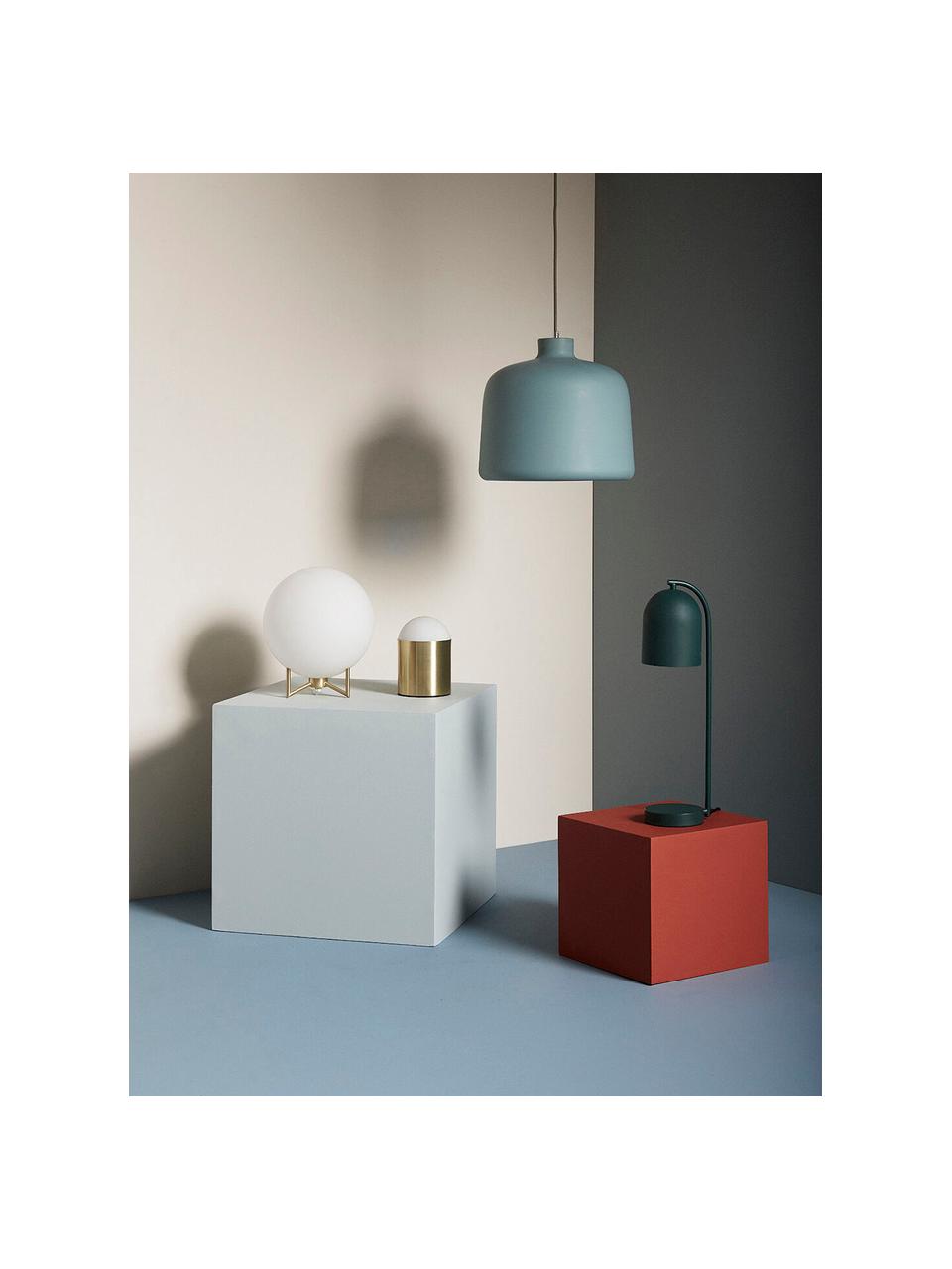 Lámpara de mesa pequeña Sculpture, Pantalla: vidrio, Cable: forro textil, Blanco, dorado, Ø 12 x Al 19 cm