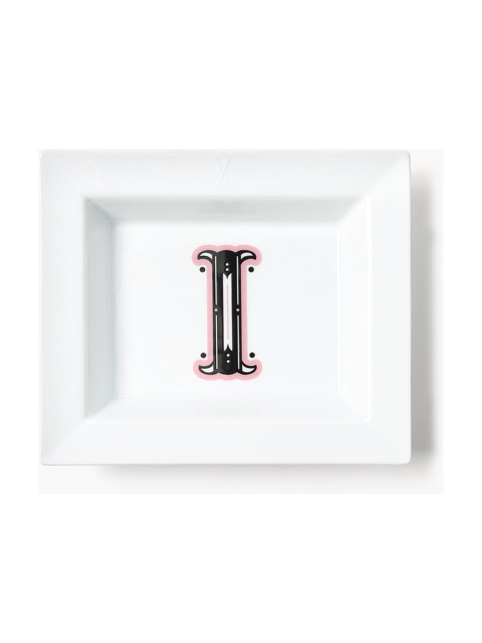 Westwing Collection x MEISSEN, handgefertigte Vide-Poche Initials mit Dekor, Porzellan, glasiert, I, B 16 x T 13 cm