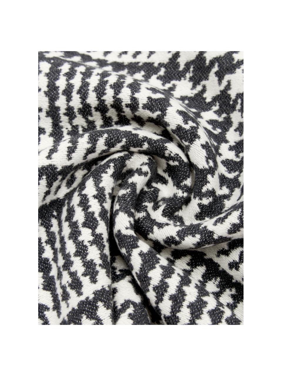 Kissenhülle Glencheck mit Hahnentritt Muster, Bezug: 85% Baumwolle, 8% Viskose, Schwarz, Weiss, 50 x 50 cm