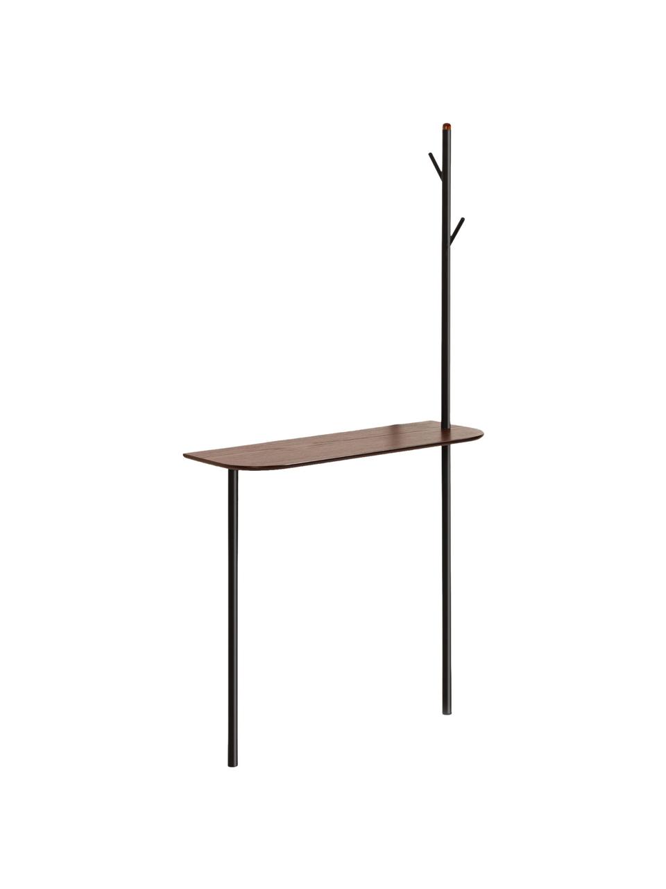 Wandgarderobe Marcolina, Ablagefläche: Mitteldichte Holzfaserpla, Gestell: Metall, pulverbeschichtet, Holz, Schwarz, B 80 x H 160 cm