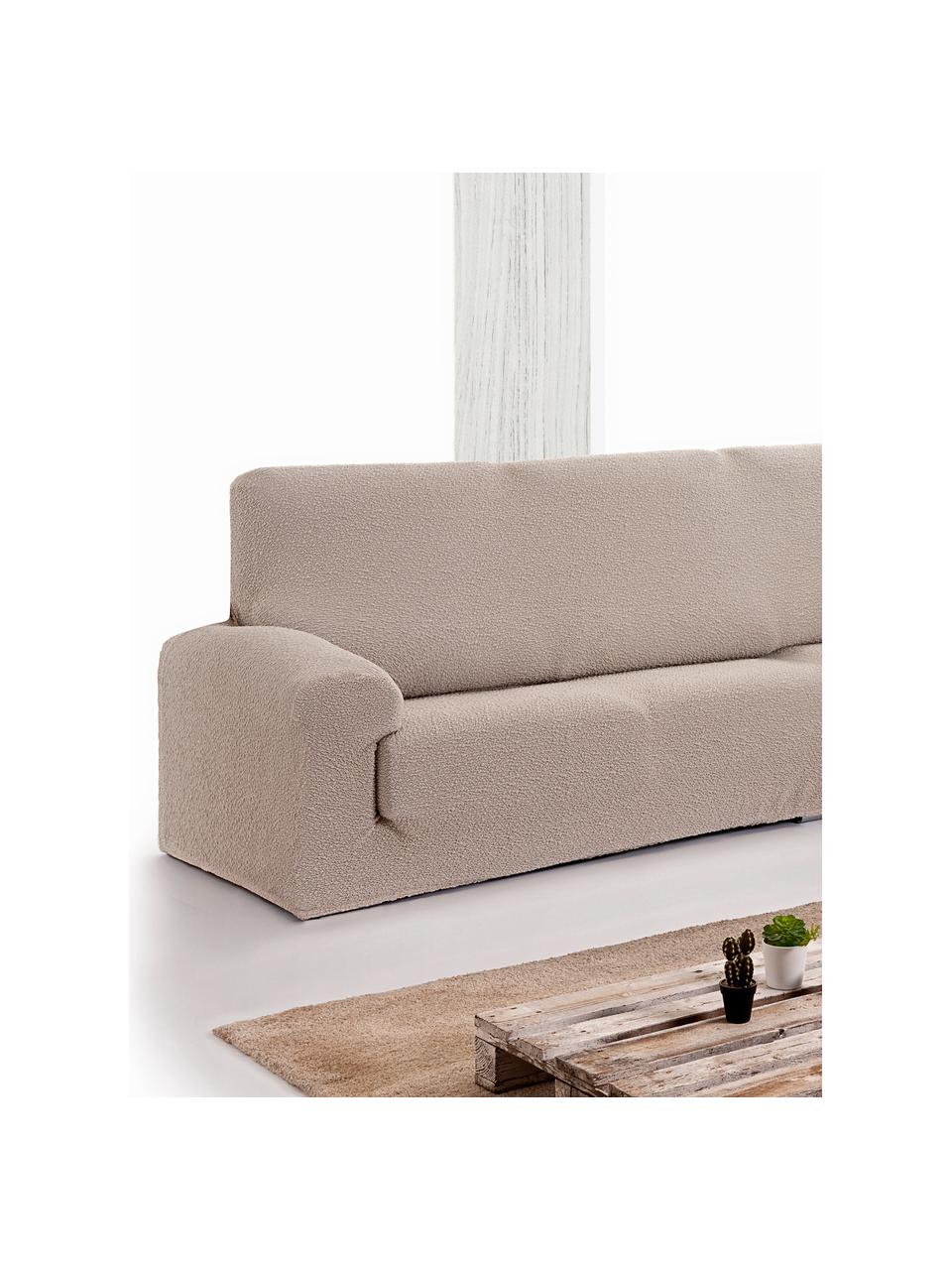 Housse de canapé Roc, 55 % polyester, 35 % coton, 10 % élastomère, Beige, larg. 600 x haut. 120 cm