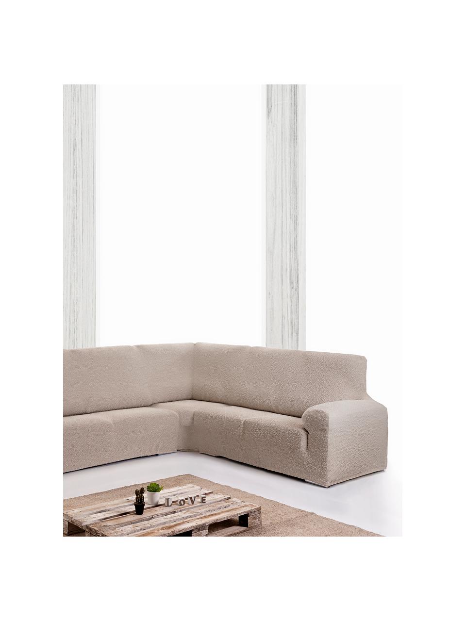 Copertura divano angolare Roc, 55% poliestere, 35% cotone, 10% elastomero, Beige, Larg. 600 x Alt. 120 cm