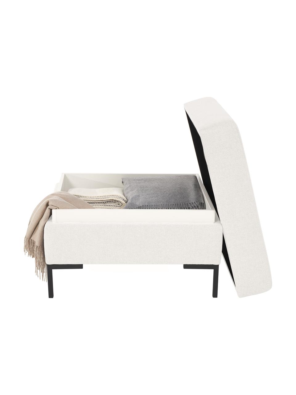 Pouf de canapé avec rangement Luna, Tissu beige, larg. 77 x haut. 49 cm