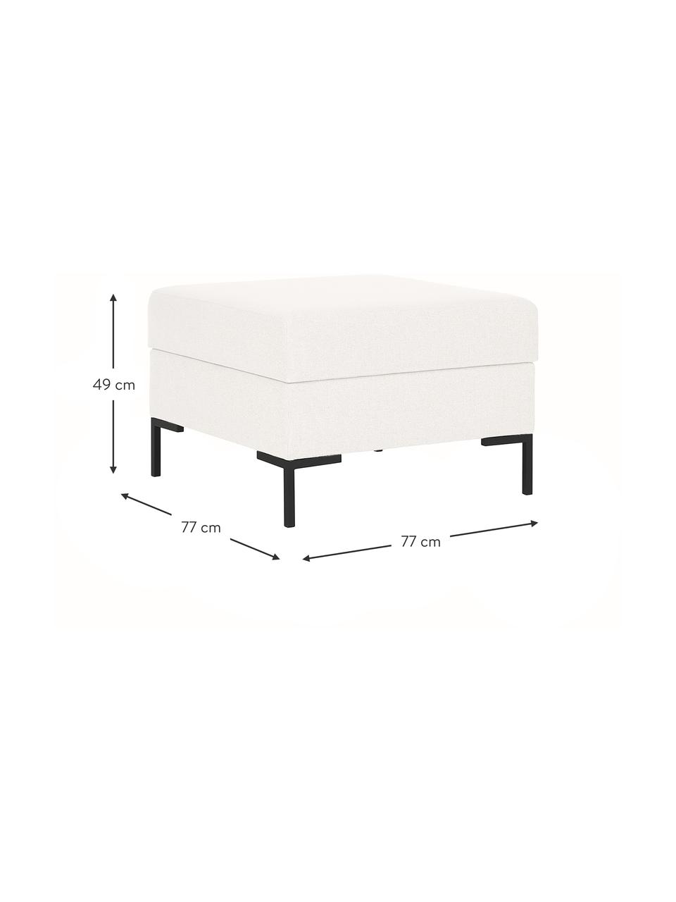 Reposapiés puf Luna, con espacio de almacenamiento, Tapizado: 100% poliéster con certif, Estructura: madera maciza de haya, ma, Patas: metal galvanizado, Tejido beige, An 77 x Al 49 cm