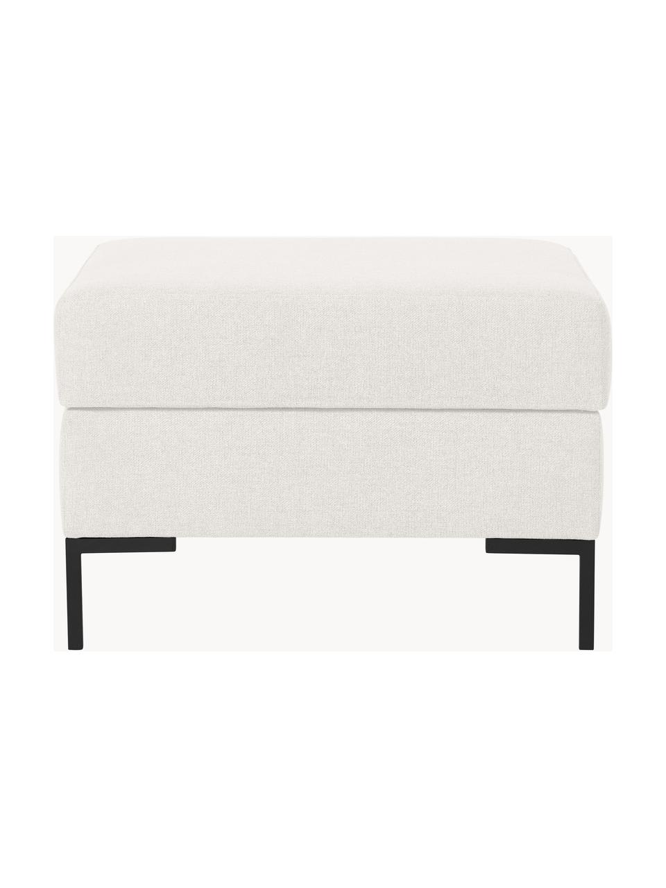 Pouf avec rangement Luna, Tissu blanc cassé, noir, larg. 77 x haut. 49 cm