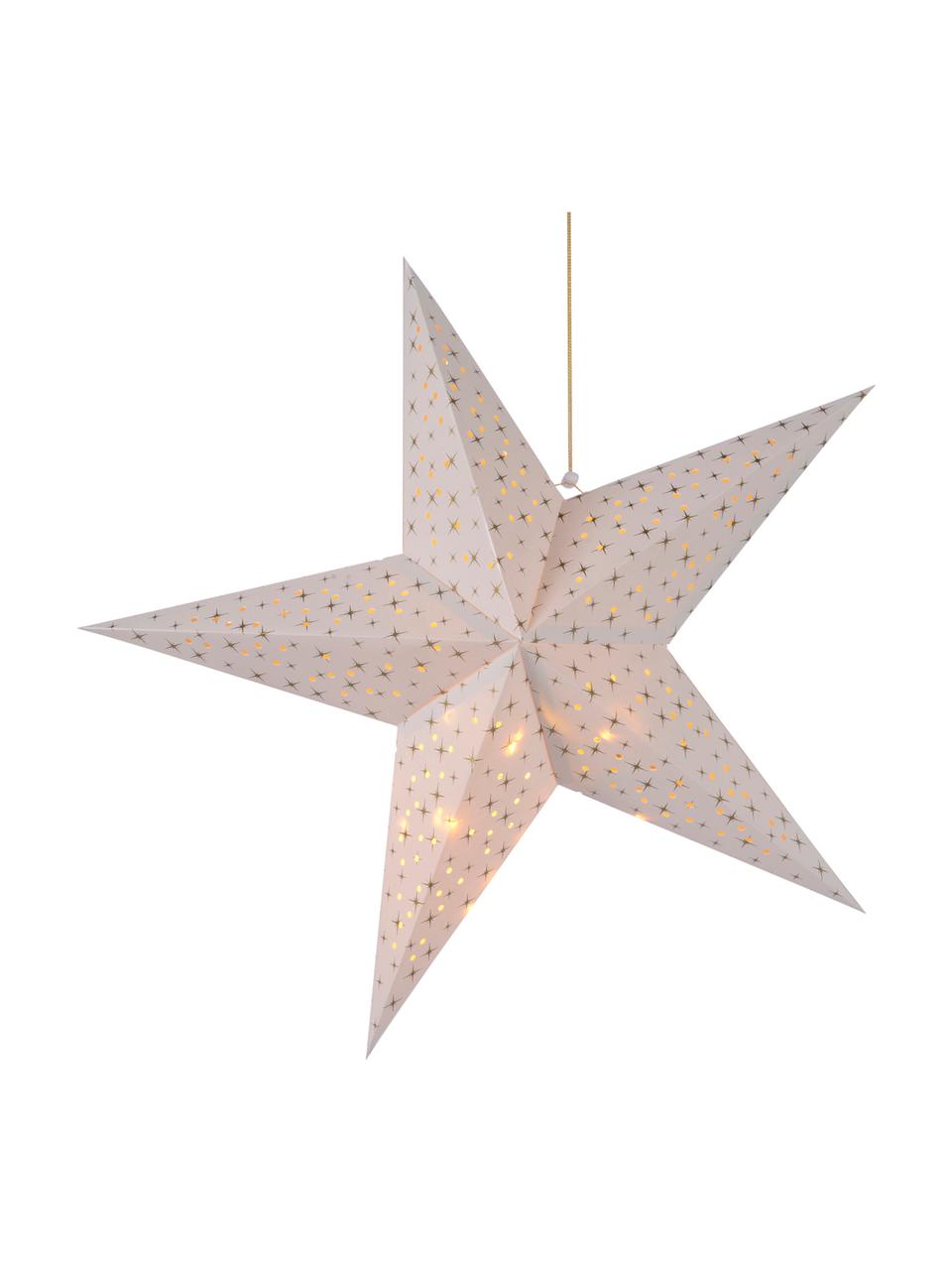 Estrellas de papel Bao, Ø 60 cm, 4 uds., a pilas, Papel, Blanco, negro, Ø 60 cm