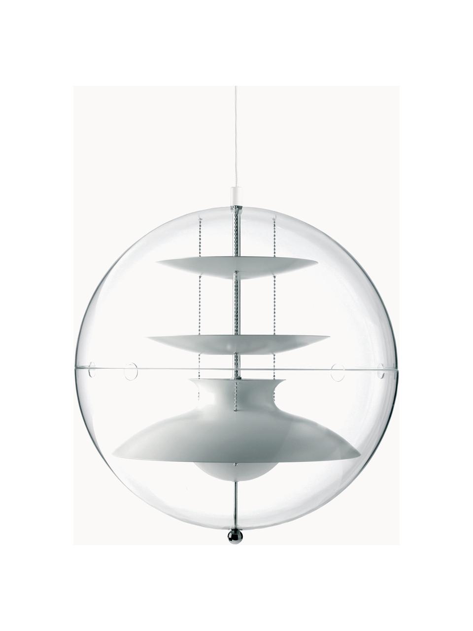 Lámpara de techo de diseño Panto, Pantalla: poliacrílico, Cable: cubierto en tela, Blanco, Ø 40 x Al 40 cm