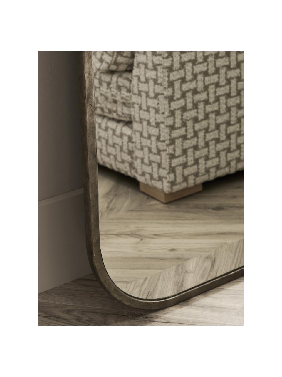 Specchio quadrato da parete con cornice in legno ottonato Calo, Cornice: pannello di fibra a media, Superficie dello specchio: lastra di vetro, Ottonato, Larg. 80 x Alt. 170 cm