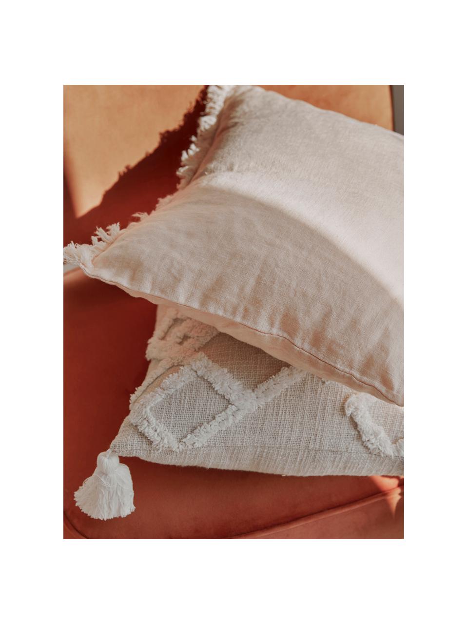 Housse de coussin pur lin rose Luana, Rose