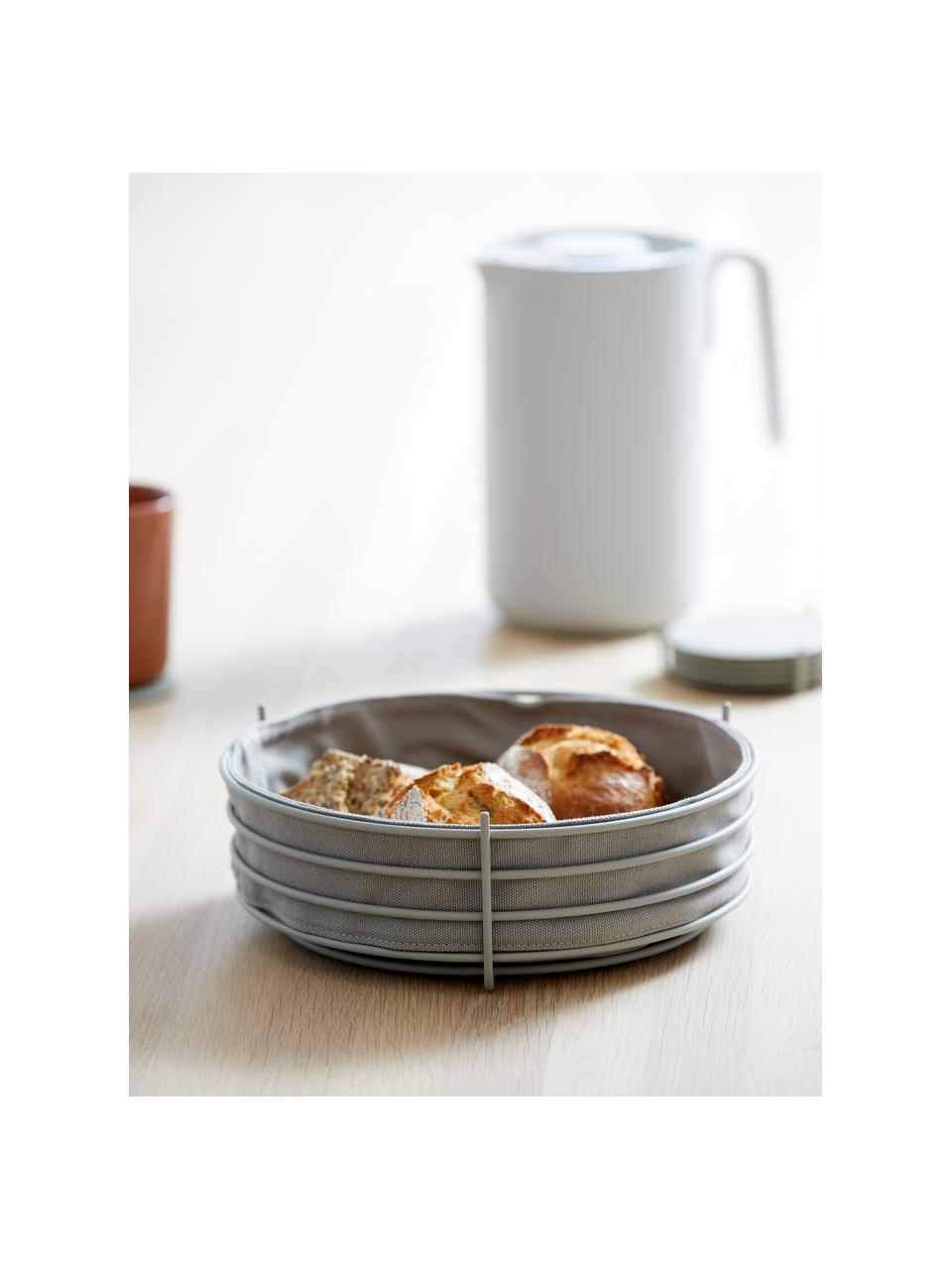 Cesta per pane con panno estraibile Gola, Beige, Ø 26 x Alt. 8 cm