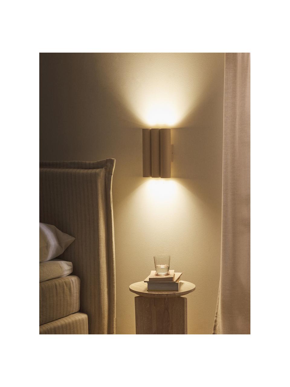 Aplique LED Tacey, Metal, Beige claro, An 18 x Al 28 cm