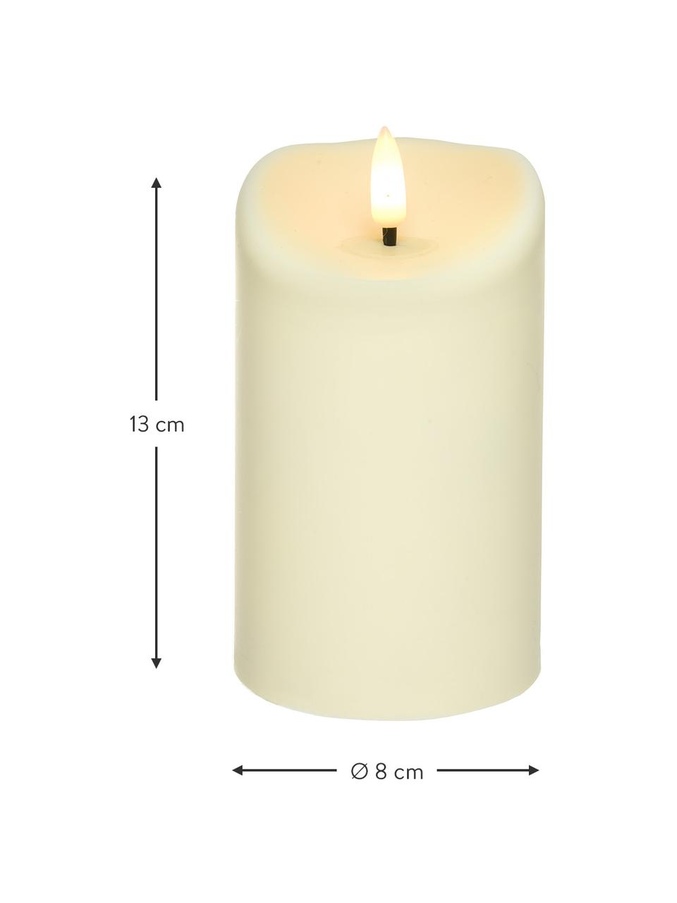 Bougie pilier LED à piles Bomi, 2 pièces, Plastique, Blanc crème, Ø 8 x haut. 13 cm