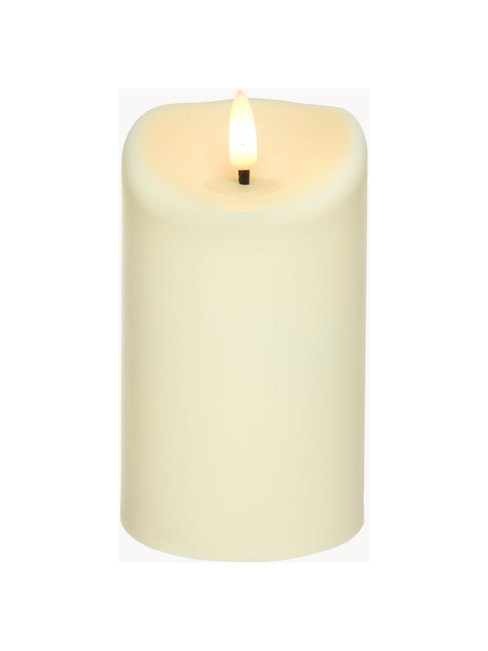 Batterij-aangedreven LED stompkaarsen Bomi, 2 stuks, Kunststof, Crèmewit, Ø 8 x H 13 cm