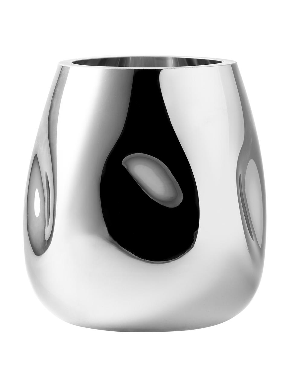 Vaso piccolo in vetro soffiato Mirror, Cromato, Ø 16 x Alt. 17 cm