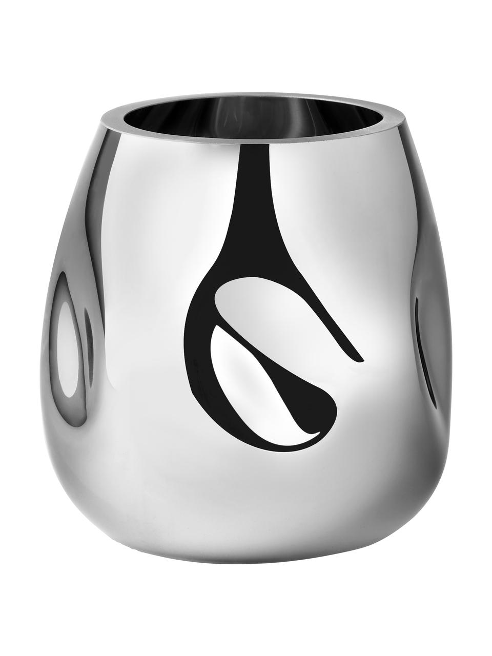 Vaso piccolo in vetro soffiato Mirror, Cromato, Ø 16 x Alt. 17 cm