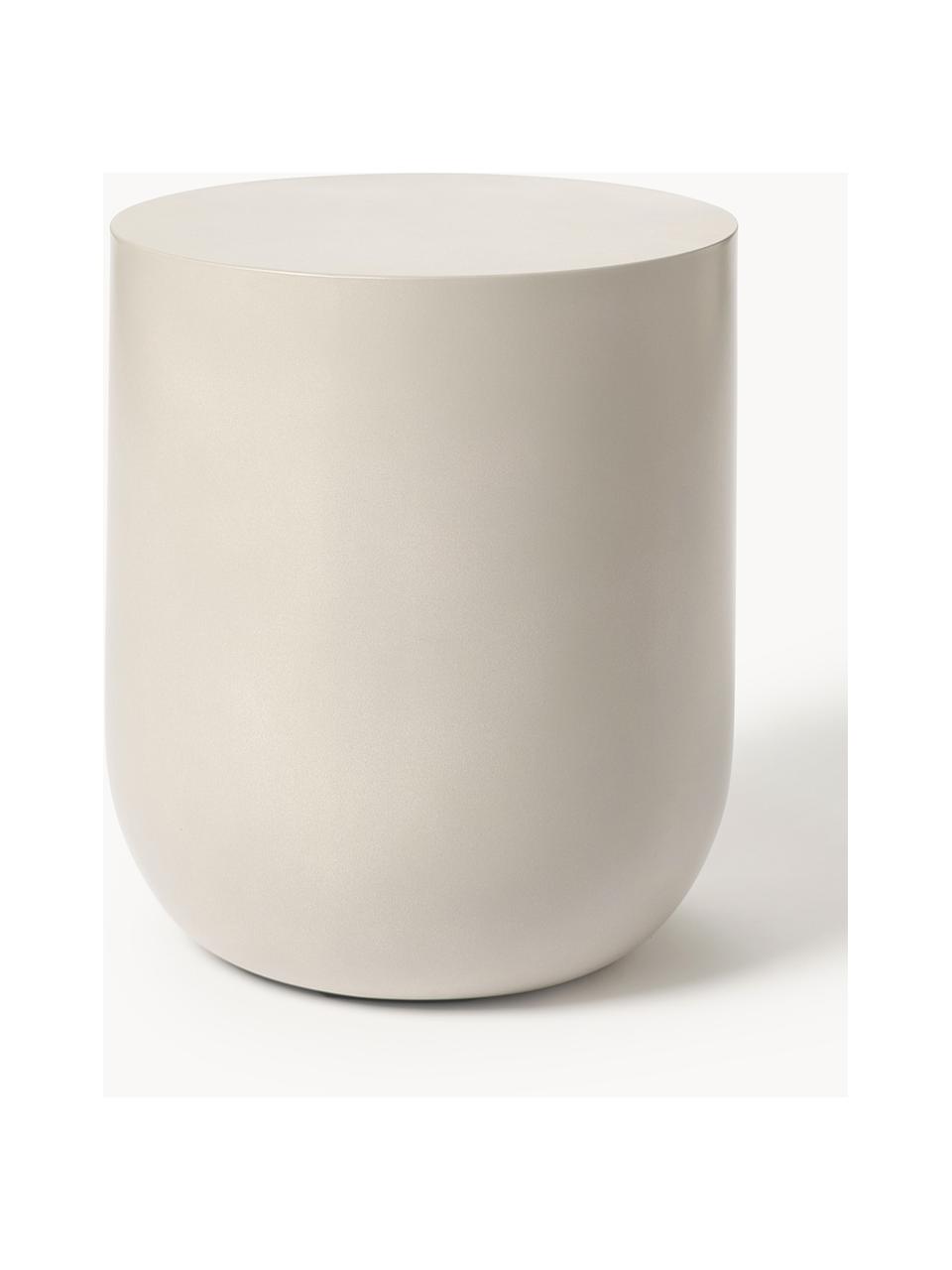 Mesa auxiliar redonda para interior/exterior Rona, Cemento con fibra de vidrio, Beige claro, Ø 40 cm