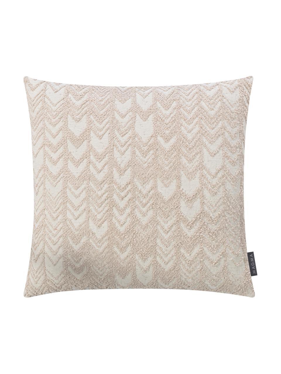 Housse de coussin réversible velours Tilas, Beige, crème