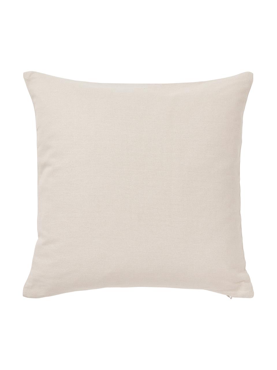 Bestickte Kissenhülle Pritha, 100 % Baumwolle, Beige, B 45 x L 45 cm