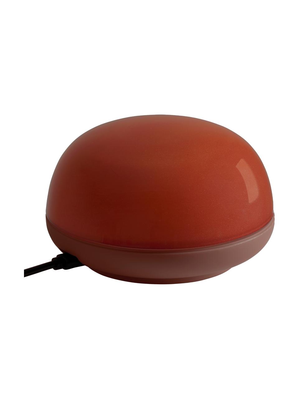 Lámpara de mesa LED regulable Soft Spot, portátil, Lámpara: plástico, Cable: cubierto en tela, Rojo indio semitransparente, Ø 11 x Al 7 cm