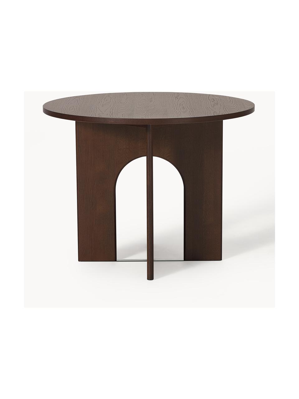 Okrągły stół do jadalni Apollo, różne rozmiary, Blat: fornir z drewna dębowego , Nogi: drewno dębowe lakierowane, Drewno dębowe lakierowane na ciemnobrązowo, Ø 100 cm