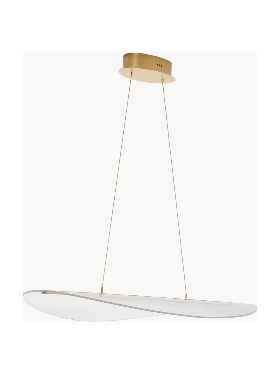 Grote dimbare hanglamp Agos, Diffuser: acrylglas, Goudkleurig, transparant, B 97 x D 67 cm