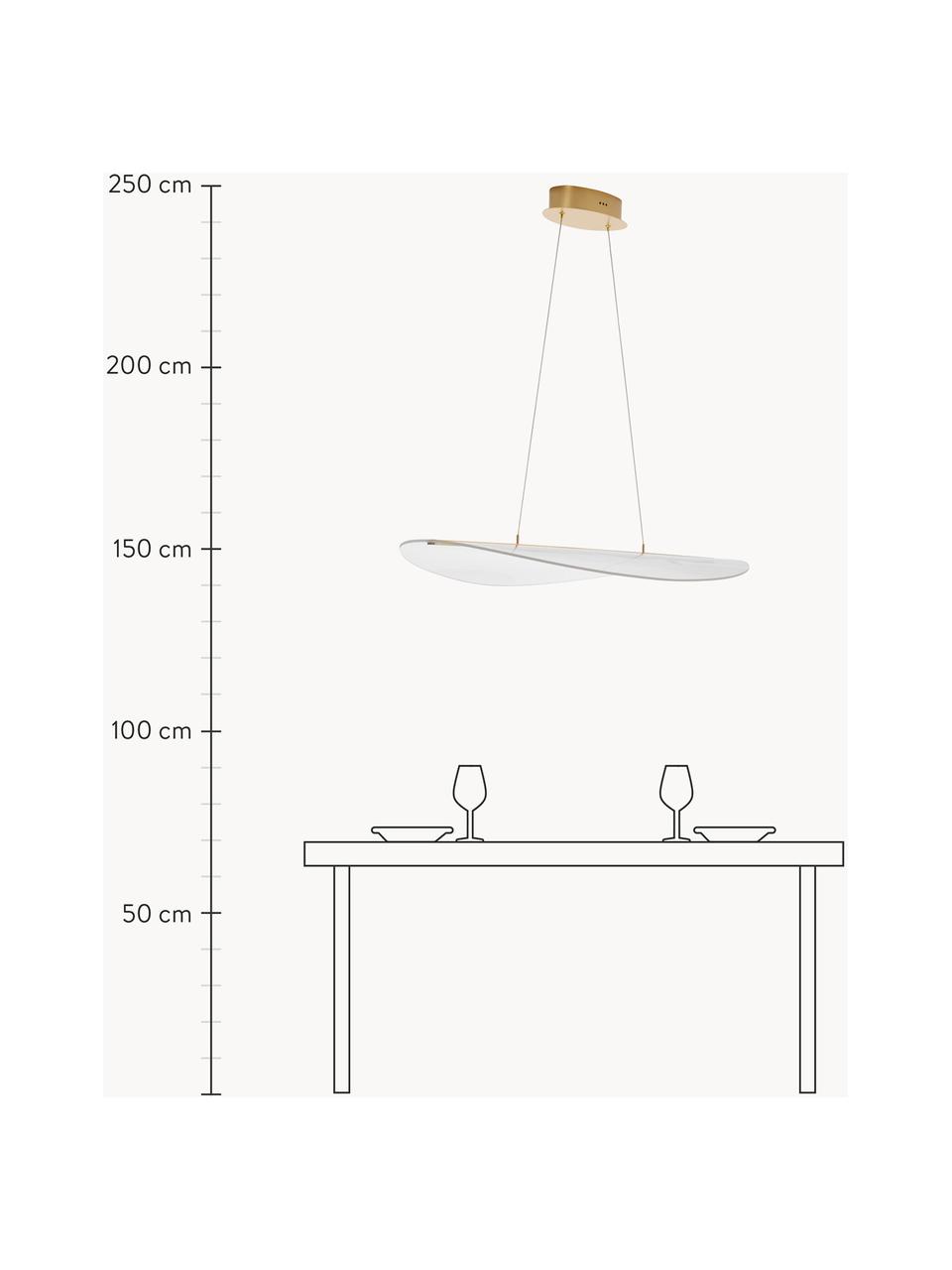 Grote dimbare hanglamp Agos, Diffuser: acrylglas, Goudkleurig, transparant, B 97 x D 67 cm