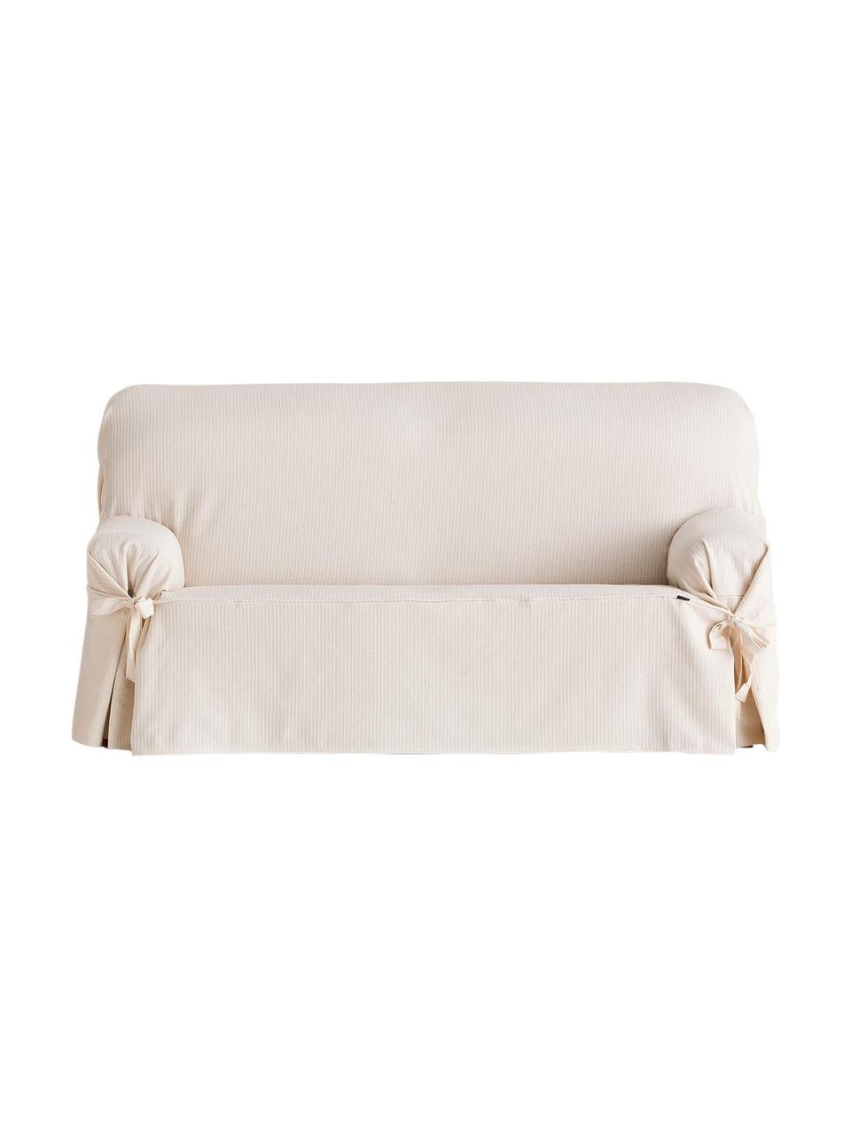 Funda de sofá Bianca, 100% algodón, Crema, 2 plazas (160 x 110 cm)