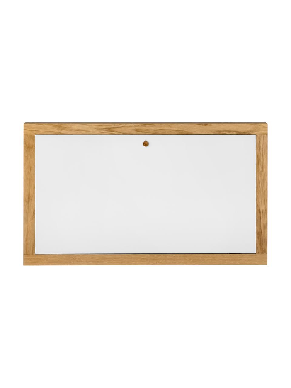 Bureau mural Brenta, rabatable, MDF (panneau en fibres de bois à densité moyenne), certifié FSC®, laqué, métal, Blanc, bois, larg. 74 x haut. 44 cm