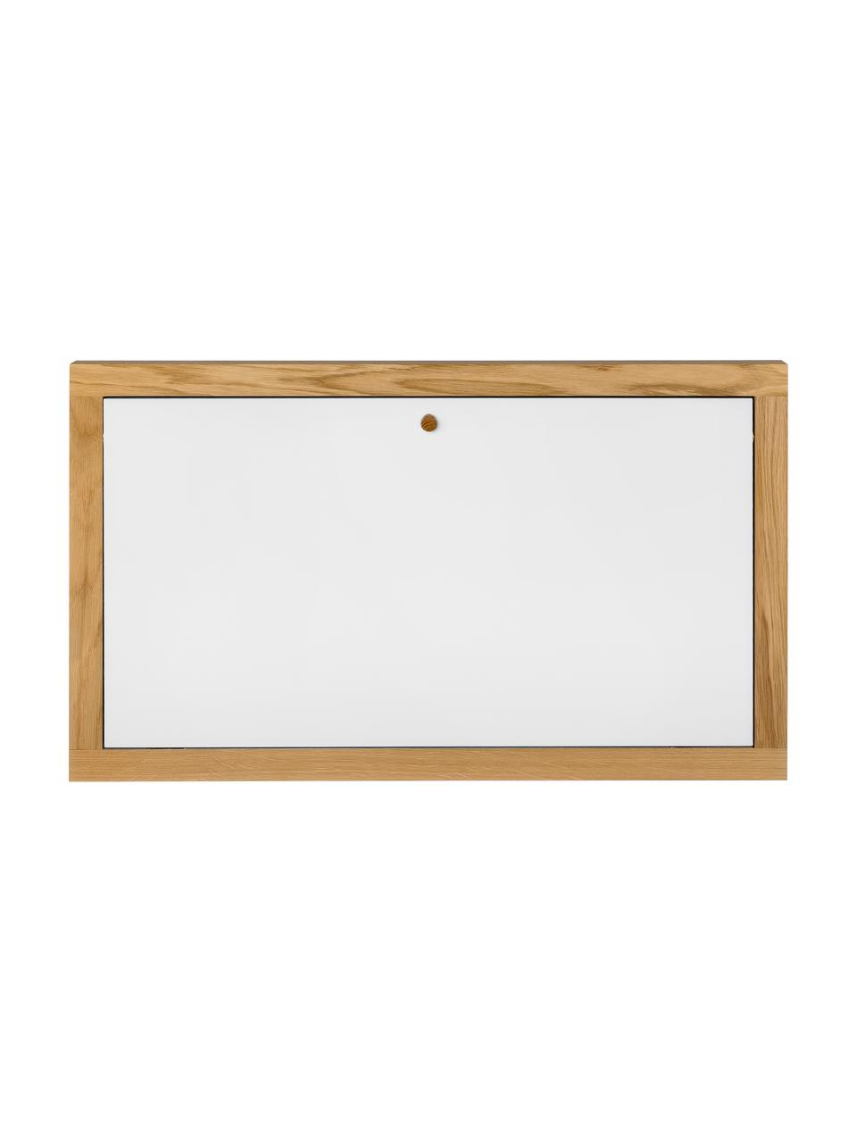Wandbureau Brenta, uitklapbaar, Frame: gelakt MDF, FSC®-gecertif, Wit, hout, B 74 cm x H 44 cm