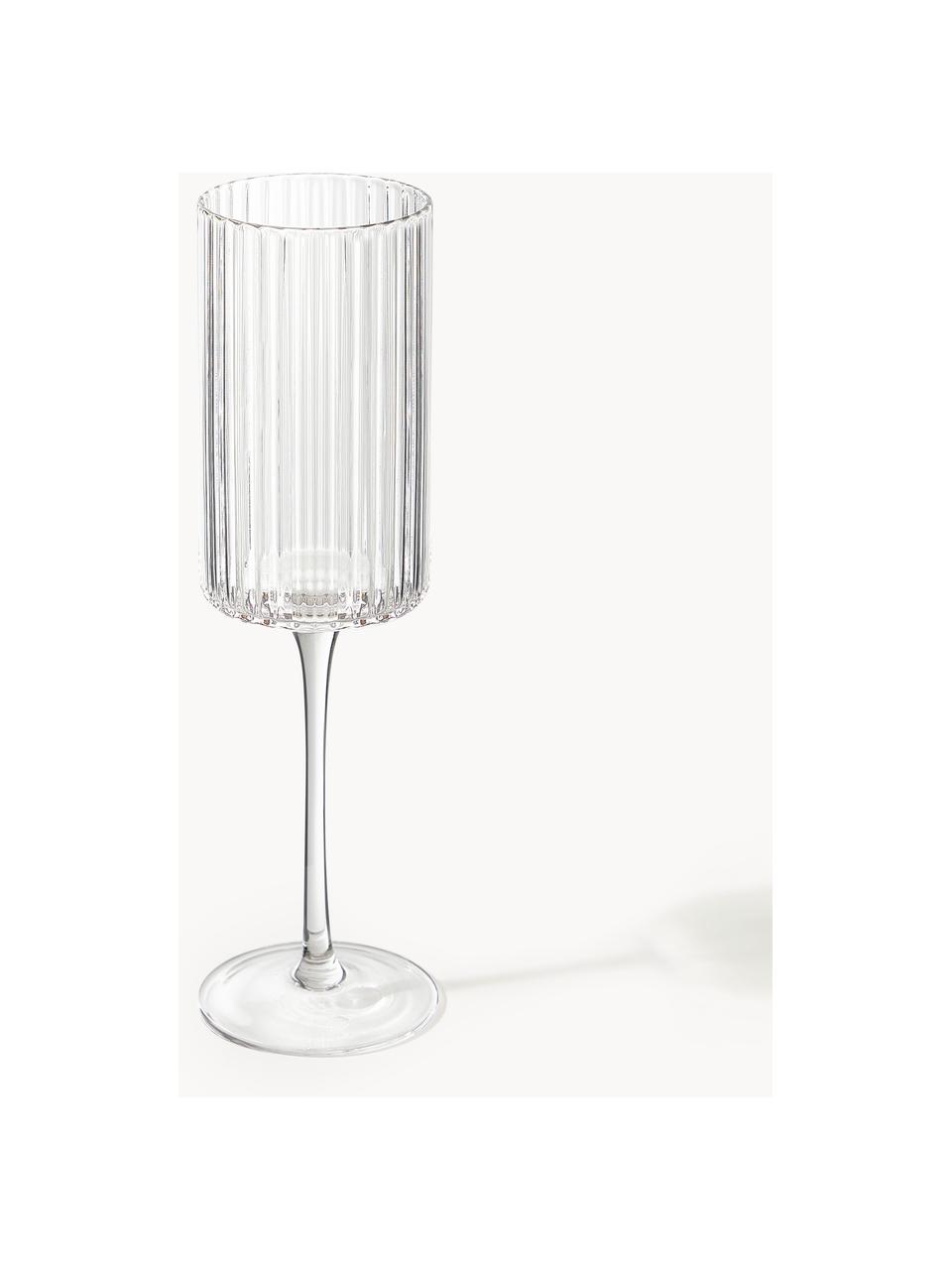 Kieliszek do szampana ze szkła dmuchanego Aleo, 4 szt., Szkło sodowo-wapniowe, Transparentny, Ø 7 x W 23 cm, 240 ml