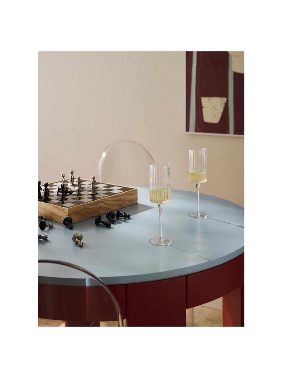 Mondgeblazen champagneglazen Aleo, 4 stuks, Natronkalkglas, Transparant, Ø 7 x H 23 cm, 240 ml