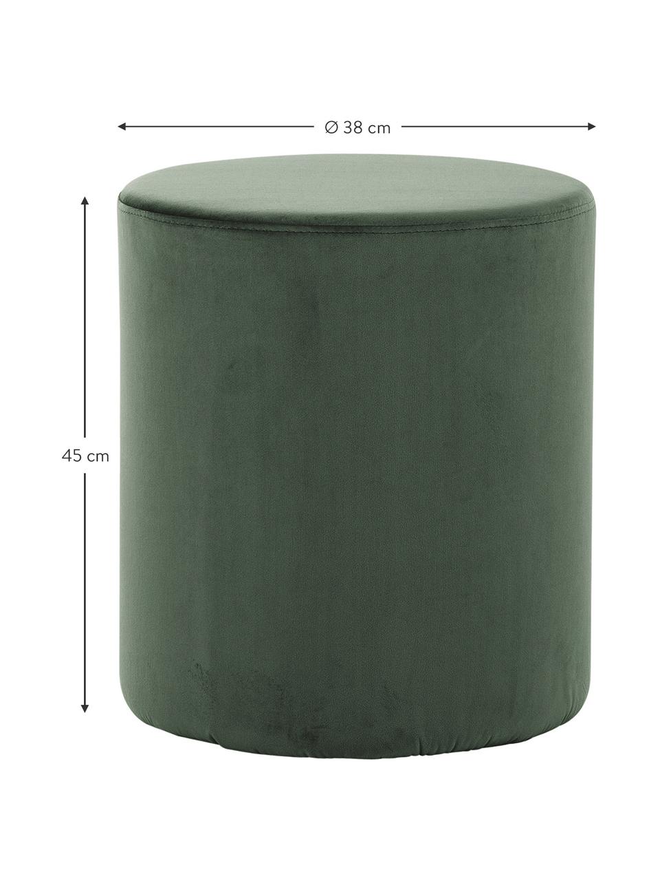 Samt-Hocker Daisy, Bezug: Samt (Polyester) Der hoch, Rahmen: Sperrholz, Samt Grün, Ø 38 x H 45 cm