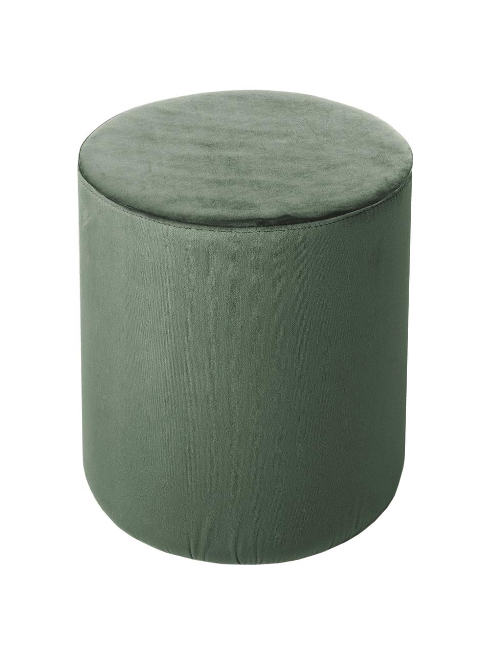 Pouf en velours Daisy, Vert, Ø 38 x haut. 45 cm