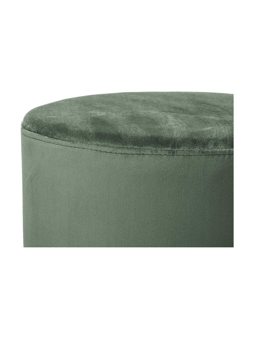 Fluwelen poef Daisy, Bekleding: fluweel (polyester), Frame: multiplex, Fluweel groen, Ø 38 x H 45 cm