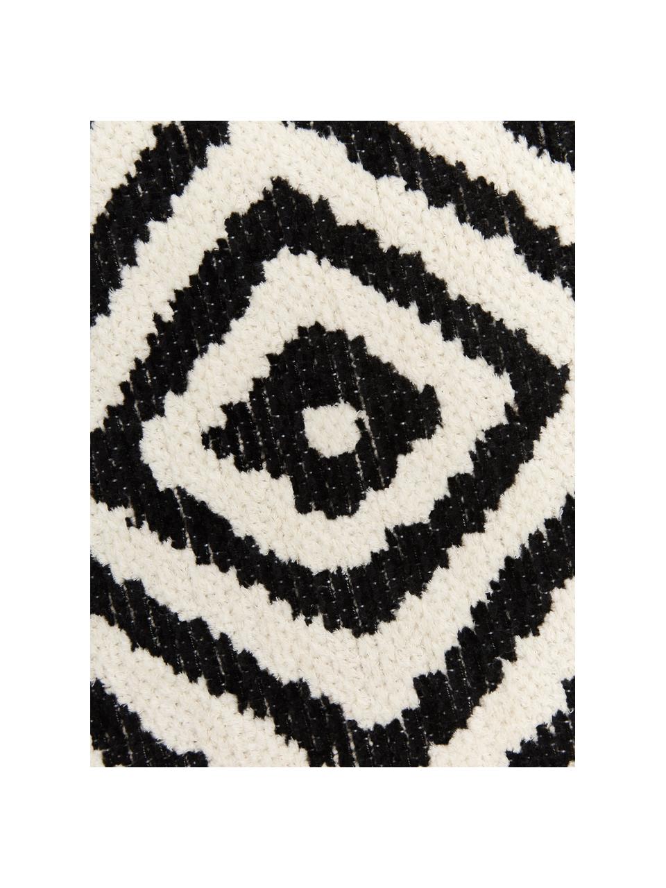 Tappeto Kilim nero/bianco Mozaik, 90% cotone 10% poliestere, Nero, Larg. 120 x Lung. 180 cm (taglia S)