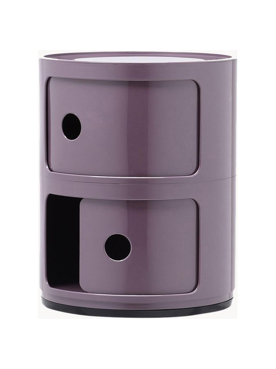 Design Container Componibili, 2 Elemente, Kunststoff (ABS), lackiert, Greenguard-zertifiziert, Lavendel, glänzend, Ø 32 x H 40 cm