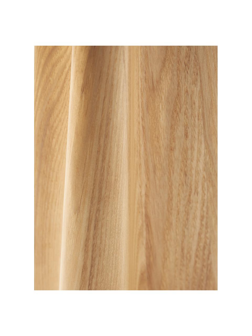 Lámpara de mesa de madera de fresno Aino, Pantalla: vidrio, Lámpara: madera de fresno, Cable: plástico, Madera clara, blanco, Ø 23 x Al 48 cm