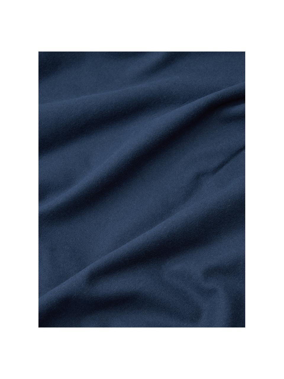 Taie d'oreiller en flanelle Biba, Bleu foncé, larg. 50 x long. 70 cm