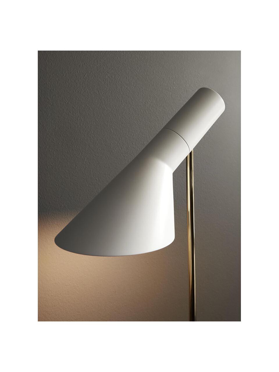 Lampe de bureau AJ, Blanc, laiton, larg. 25 x haut. 43 cm