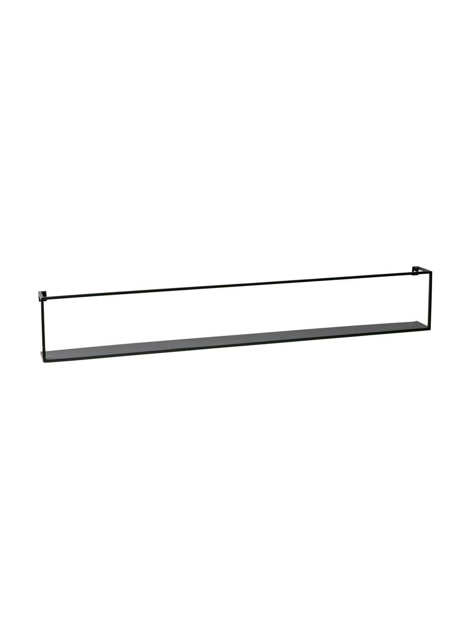 Estante de pared de metal Meert, Metal recubierto, Negro, An 100 x Al 16 cm