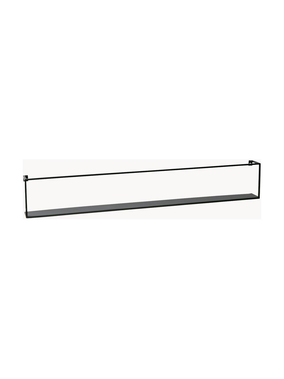 Estante de pared de metal Meert, Metal recubierto, Negro, An 100 x Al 16 cm