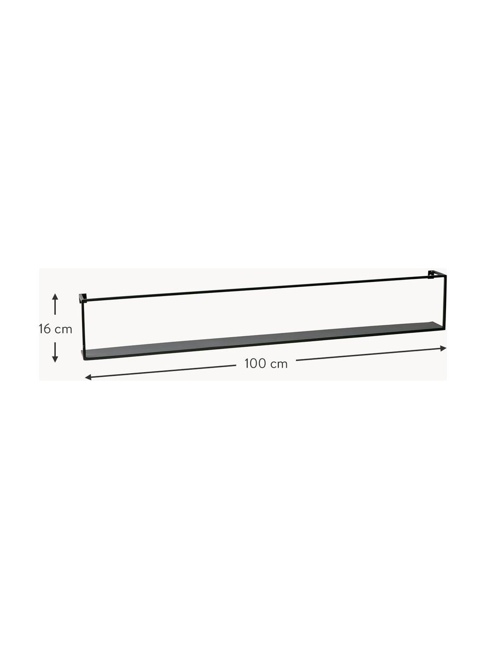 Estante de pared de metal Meert, Metal recubierto, Negro, An 100 x Al 16 cm