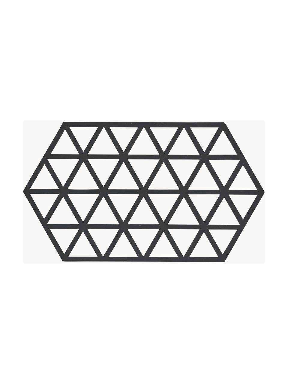 Silikon Topfuntersetzer Triangles, Silikon, Schwarz, B 14 x L 24 cm